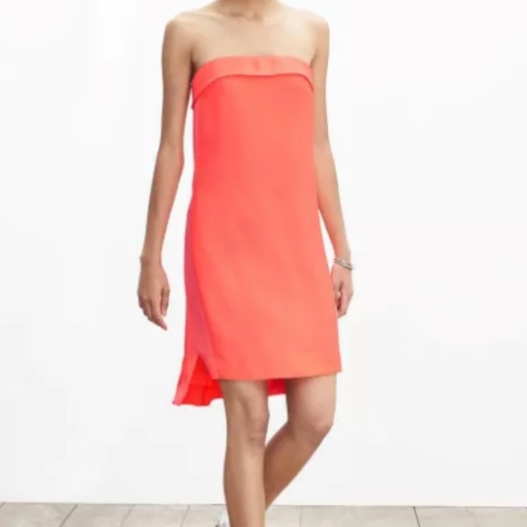 Banana Republic Dresses & Skirts - NWOT Banana Republic Monogram Neon Pink Coral Strapless Dress